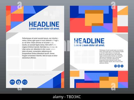 Business Design Broschüre Vorlage. Farbe geometrischen Mosaik. Abstrakte moderne Komposition. Zeitschrift oder Poster. Layout in einem 4. Vector Illustration. Stock Vektor