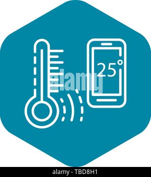 Intelligente Temperaturregelung Symbol, outline Style Stock Vektor