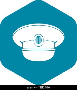 Einfache weiße nautischen Hut Symbol Stock Vektor