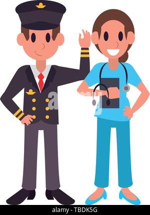 Professionelle Arbeiter Zeichen cartoons Stock Vektor