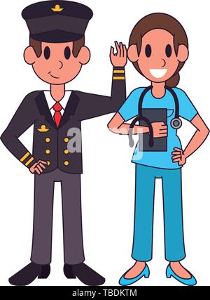 Professionelle Arbeiter Zeichen cartoons Stock Vektor