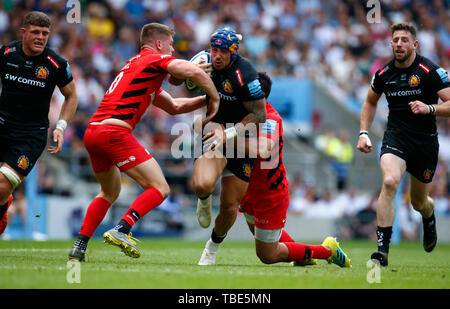 LONDON, Vereinigtes Königreich. 01 Juni, 2019. Jack Nowell von Exeter Chiefs während Gallagher Premiership Rugby Finale zwischen Exeter Chiefs und Sarazenen in Twickenham Stadium, London, am 01. Juni 2019 Credit: Aktion Foto Sport/Alamy leben Nachrichten Stockfoto