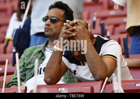 Madrid, Spanien. 01 Juni, 2019. Ein Fan von Tottenham Hotspur in der steht vor der die 2019 UEFA Champions League Finale zwischen den Tottenham Hotspur und Liverpool an Wanda Metropolitano Stadion, Madrid, Spanien am 1. Juni 2019. Foto von Giuseppe Maffia. Credit: UK Sport Pics Ltd/Alamy Live News Credit: UK Sport Pics Ltd/Alamy leben Nachrichten Stockfoto