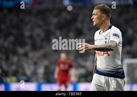 Madrid, Spanien. 01 Juni, 2019. Kieran Trippier von Tottenham Hotspur während der 2019 UEFA Champions League Finale zwischen den Tottenham Hotspur und Liverpool an Wanda Metropolitano Stadion, Madrid, Spanien am 1. Juni 2019. Foto von Giuseppe Maffia. Credit: UK Sport Pics Ltd/Alamy leben Nachrichten Stockfoto