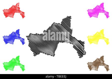 Die Provinz Parwan (Islamische Republik Afghanistan, Provinzen Afghanistans) Karte Vektor-illustration, kritzeln Skizze Parvan Karte Stock Vektor