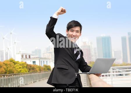 Business Männer träumen von der Zukunft. Stockfoto