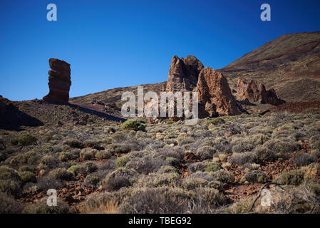 Roques de García, felsige Formation auf Teide auf Teneriffa, Spanien Stockfoto