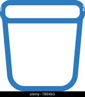 Line Art Warenkorb icon-Vektor blau Stock Vektor