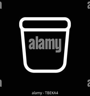 Line Art Warenkorb icon-Vektor weiß Stock Vektor