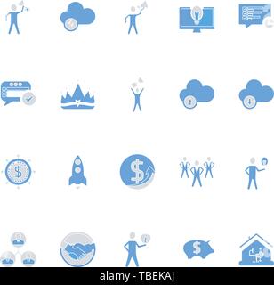 Business Icons einstellen. Symbole für Wirtschaft, Management, Finanzen, Strategie, Erfolg - Flachbild Symbol Vektor einrichten Stock Vektor