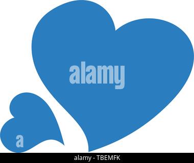 Liebe Symbol Vektor - Herz Glyphe zeichen Symbol blau Stock Vektor