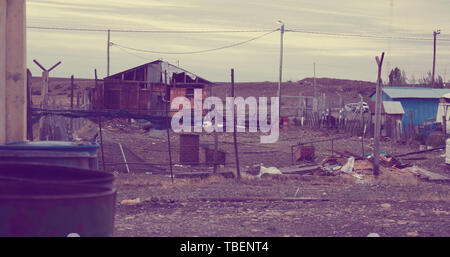 Verfallene Sehenswürdigkeiten der Stadt Esperanza in Santa Cruz in der Provinz in Argentinien Stockfoto