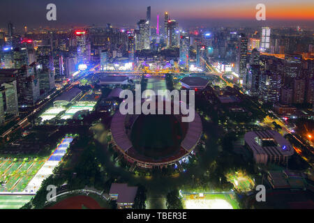 Guangzhou Pearl River neue Stadt Landschaft Nacht Landschaft Stockfoto