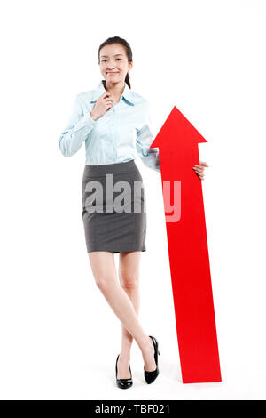 Eine Frau, die in einem formalen Kleid. Stockfoto