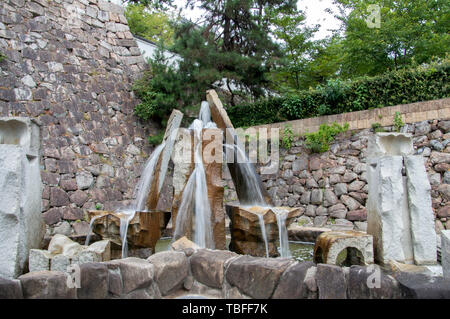 Brunnen bei Fukuyama Schloss Japan 2016 Stockfoto