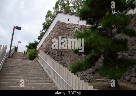 Treppe im Schloss bei Fukuyama Fukuyama Japan 2016 Stockfoto