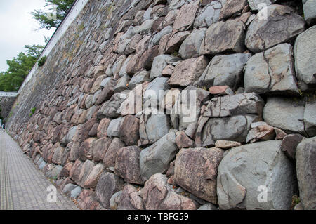 Wand des Schlosses bei Fukuyama Fukuyama Japan 2016 Stockfoto