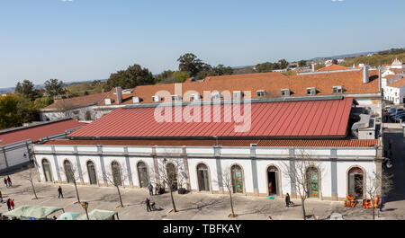 Markt Gebäude von oben Stadt Evora, Alto Alentejo, Portugal - Mercado Municipal de Évora. Stockfoto