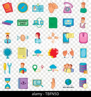 Den ganzen Tag über Symbole, Cartoon Stil Stock Vektor