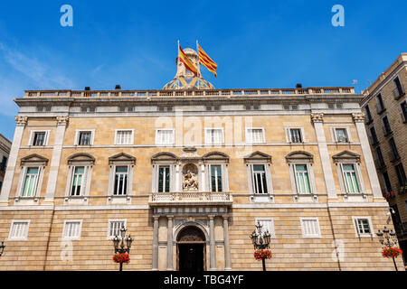 Palau de la Generalitat de Catalunya, XV-XVII Jahrhundert, Gebäude aus dem Mittelalter als Sitz der Regierung in Barcelona, Spanien, Europa Stockfoto