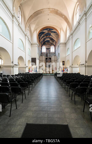 Vilnius, Litauen. Mai 2019. Ein Blick auf die Kathedrale von St. Ignatius Stockfoto