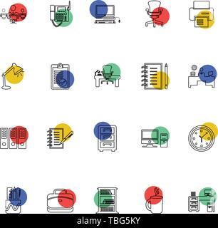 Office Icons Set Vector-Business Icons einstellen Stock Vektor