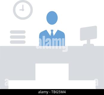 Unternehmer Unternehmer im Anzug in seinem Büro Schreibtisch arbeiten - Geschäftsmann Büro Stock Vektor