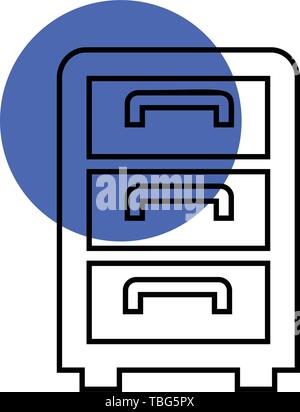 Büroschrank Schublade Möbel-Vektor Stock Vektor