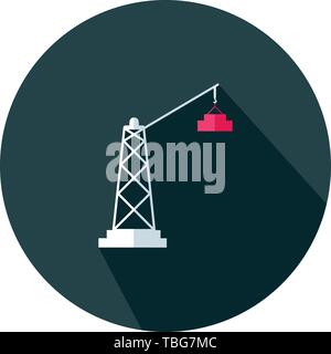 Kran zeichen Symbol - Engineering Flachbild-Symbol Stock Vektor