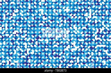 Nahtlose blauen Kreis Mosaik auf weißem Hintergrund. Vector Illustration Stock Vektor