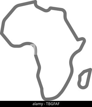 Afrikanischen Kontinent, Afrika Symbol Leitung. Auf weissem Hintergrund Stock Vektor