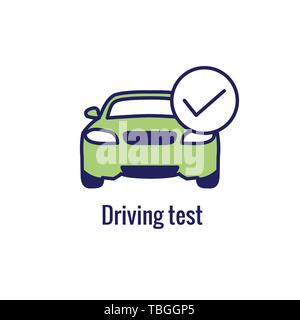 Treiber Test & Lizenz Icon Set und Web Header Banner Stock Vektor
