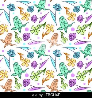 Leichten floralen nahtlose Muster Farbe für Kinder Stock Vektor