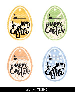 Satz von Vintage Ostern Geschenk tags Stock Vektor