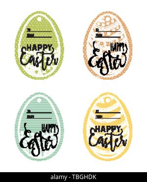 Satz von Vintage Ostern Geschenk tags Stock Vektor