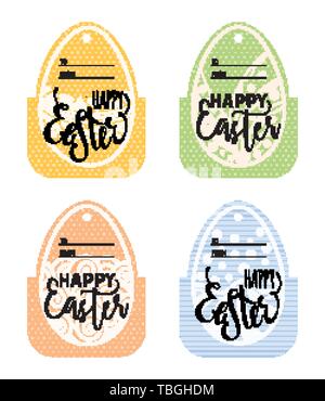 Satz von Vintage Ostern Geschenk tags Stock Vektor