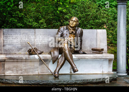 Statue von uns Gründervater George Mason in der George Mason Memorial Garden in Washington, D.C., USA, am 13. Mai 2019 Stockfoto