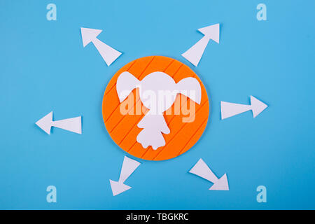 Entscheidungen für die Zukunft. Cartoon Illustration Stockfoto