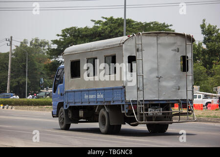 Chiangmai, Thailand - 21. Mai 2019: Private School Bus Truck. Auf der straße Nr. 1001 8 km von Chiang Mai City. Stockfoto