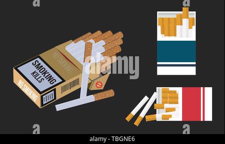 Einstellen von Rauchen und Weltnichtrauchertag. Stock Vektor