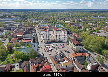 Stora Torget ich trästaden Eksjö/Großen Platz in der Altstadt von Eksjö. Stockfoto