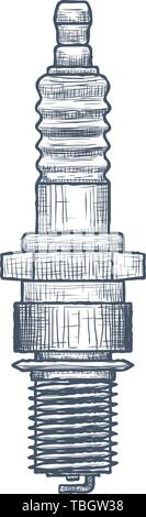 Zündkerze Vektor logo Vorlage. Autoparts oder Auto Service Symbol. Vektor Stock Vektor