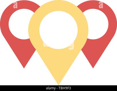 Lage Zeichen - Drei Kartenzeiger icon-Vektor Stock Vektor