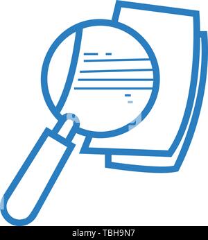 Suche Dokumente Symbol, Lupe und Seite Anmelden lineare Stil. Vektor Stock Vektor