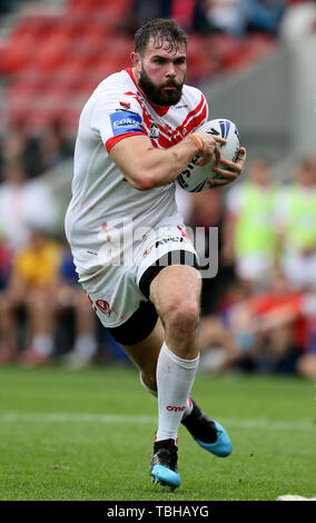 Saint Helens Alex Walmsley während der Challenge Cup Viertelfinale am völlig Gottlosen Stadion, St Helens. Stockfoto