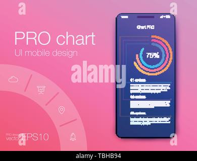 Vektorgrafiken mobile Infografiken mit einer Option. Vorlage für die Erstellung von mobilen Anwendungen, Workflow Layout, Schaltplan, Banner, Web Design, Business Stock Vektor