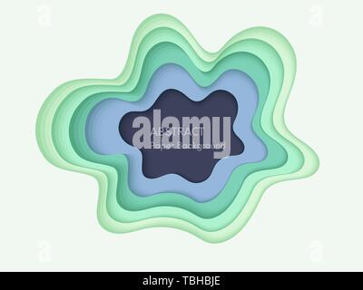 Abstract im 3D-Hintergrund mit papercut Formen. Papier Design, Vektor kreative trendy Abbildung. Stock Vektor