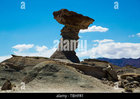 Formationen der Steine in der Wüste von ischigualasto Provincial Park, Nord-westlichen Argentinien, Patagonien Stockfoto