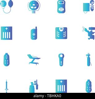 Medical Icons Set-glyph Stil gradient Farbe Vektor-Vektor Stock Vektor