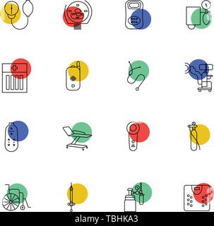 Medical Icons Set-linearen Stil Vektor-Vektor Stock Vektor